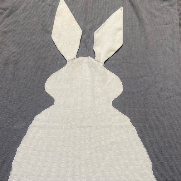 BUNNY Animal Blanket with Poof Tail & Fabric Ears - Picture 5 of 10